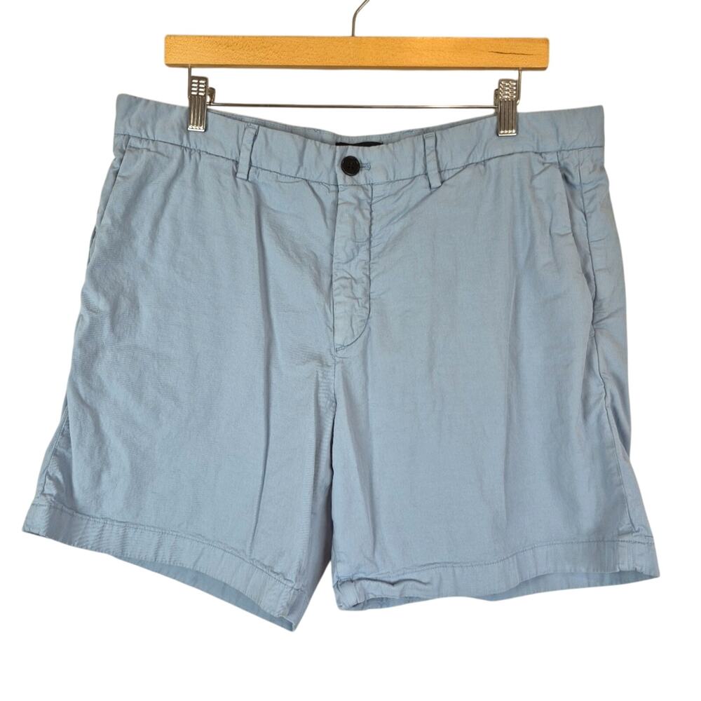 Theory Shorts Mens 36 Chino Blue Casual Summer Preppy Pockets Beach Flat Front